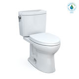 Toto Drake II 1G Two-Piece Elongated 1.0 GPF Universal Height Toilet With Cefiontect And SS124 Softclose Seat, Washlet+ Ready, Cotton White - MS454124CUFG#01