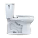 Toto Drake II 1G Two-Piece Elongated 1.0 GPF Universal Height Toilet With Cefiontect And SS124 Softclose Seat, Washlet+ Ready, Cotton White - MS454124CUFG#01