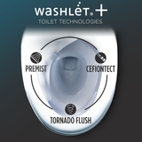 Toto Drake Washlet+ Two-Piece Elongated 1.28 GPF Universal Height Tornado Flush Toilet With C5 Bidet Seat, Cotton White - MW7763084CEFG#01