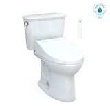 Toto Drake Transitional Washlet+ Two-Piece Elongated 1.28 GPF Universal Height Tornado Flush Toilet With C5 Bidet Seat, Cotton White - MW7863084CEFG#01