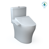 Toto Washlet+ Aquia IV Two-Piece Elongated Universal Height Dual Flush 1.28 And 0.9 GPF Toilet And Washlet C2 Bidet Seat, Cotton White - MW4463074CEMFGN#01