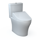 Toto Washlet+ Aquia IV Two-Piece Elongated Universal Height Dual Flush 1.28 And 0.9 GPF Toilet And Washlet C5 Bidet Seat, Cotton White - MW4463084CEMFGN#01