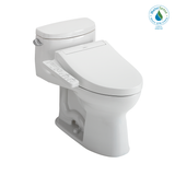 Toto Washlet+ Supreme II One-Piece Elongated 1.28 GPF Toilet And Washlet+ C2 Bidet Seat, Cotton White - MW6343074CEFG#01
