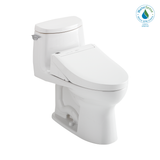 Toto Washlet+ Ultramax II 1G One-Piece Elongated 1.0 GPF Toilet And Washlet+ C5 Bidet Seat, Cotton White - MW6043084CUFG#01
