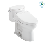 Toto Washlet+ Supreme II One-Piece Elongated 1.28 GPF Toilet And Washlet+ C5 Bidet Seat, Cotton White - MW6343084CEFG#01