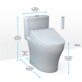 Toto Washlet+ Aquia IV One-Piece Elongated Dual Flush 1.28 And 0.9 GPF Toilet And Washlet C5 Bidet Seat, Cotton White- MW6463084CEMFGN#01