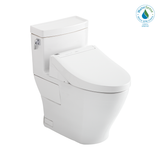 TotoWashlet+ Legato One-Piece Elongated 1.28 GPF Toilet And Washlet C5 Bidet Seat, Cotton White - MW6243084CEFG#01
