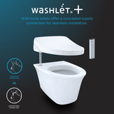 Toto Washlet+ EP Wall-Hung Elongated Toilet And Washlet C2 Bidet Seat And Duofit In-Wall 0.9 And 1.28 GPF Dual-Flush Tank System, Matte Silver - CWT4283074CMFG#MS