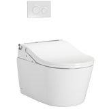 Toto Washlet+ RP Wall-Hung D-Shape Toilet With Rw Bidet Seat And Duofit In-Wall 1.28 And 0.9 GPF Auto Dual-Flush Tank System, Matte Silver - CWT4474547CMFGA#MS