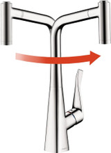 Hansgrohe 14820801 Metris HighArc Kitchen Faucet, 2-Spray Pull-Out, 1.75 GPM: Steel Optik