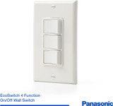 Panasonic FV-WCSW41-W EcoSwitch 4-Function On/Off Wall Switch - Wall Light and Fan Switch - White