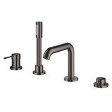 Grohe Essence 19578A0A 4-Hole Single-Handle Deck Mount Roman Tub Faucet with 1.75 GPM Hand Shower in Grohe Hard Graphite