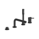 Grohe Concetto 195762432 4-Hole Single-Handle Deck Mount Roman Tub Faucet with 1.75 GPM Hand Shower in Matte Black