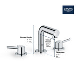 Grohe Concetto 205722431 8-inch Widespread 2-Handle S-Size Bathroom Faucet 1.2 GPM in Matte Black