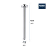Grohe Rainshower 284922430 12" Ceiling Shower Arm in Matte Black