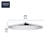Grohe Rainshower 26569GN0 310 Mono Shower Head, 12" - 1 Spray, 1.75 gpm in Grohe Brushed Cool Sunrise