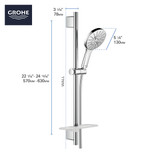 Grohe Rainshower 26547EN0 24" Shower Slide Bar Kit - 3 Sprays, 1.75 gpm in Grohe Brushed Nickel