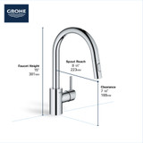 Grohe Concetto 326652433 Concetto Single-Handle Pull-Down Kitchen Faucet Dual Spray 1.75 GPM in Matte Black