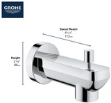 Grohe Lineare 133822431 Diverter Tub Spout in Matte Black