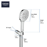 Grohe Rainshower 26604000 Hand Shower Kit - 3 Sprays, 1.75 gpm in Grohe Chrome