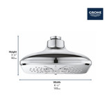 Grohe Rainshower 267972430 Shower Head, 6-1/2" - 3 Sprays, 1.75gpm in Matte Black