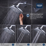 Grohe Rainshower 267972430 Shower Head, 6-1/2" - 3 Sprays, 1.75gpm in Matte Black