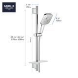 Grohe Eurocube 29433000 EUROCUBE PRESSURE BALANCE SHOWER SET in Grohe Chrome