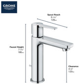 Grohe Lineare 23794243A Single Hole Single-Handle S-Size Bathroom Faucet 1.2 GPM in Matte Black