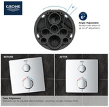 Grohe Grohtherm 241112430 Dual Function 2-Handle Thermostatic Valve Trim in Matte Black