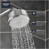 Grohe Tempesta 26043A01 100 Shower Head, 4" - 4 Sprays, 1.75 gpm in Grohe Hard Graphite