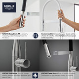 Grohe Essence 30295A00 Single-Handle Semi-Pro Dual Spray Kitchen Faucet 1.75 GPM in Grohe Hard Graphite