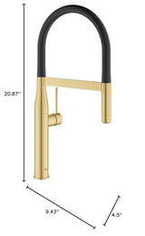 Grohe Essence 30295GN0 Single-Handle Semi-Pro Dual Spray Kitchen Faucet 1.75 GPM in Grohe Brushed Cool Sunrise