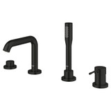 Grohe Essence 195782431 4-Hole Single-Handle Deck Mount Roman Tub Faucet with 1.75 GPM Hand Shower in Matte Black