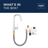 Grohe Zedra 32283003 Single-Handle Pull Down Dual Spray Prep Faucet 1.75 GPM in Grohe Chrome