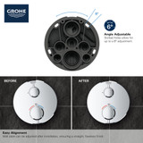 Grohe Grohtherm 241072430 Single Function 2-Handle Thermostatic Valve Trim in Matte Black