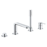 Grohe Lineare 19577A01 4-Hole Single-Handle Deck Mount Roman Tub Faucet with 1.75 GPM Hand Shower in Grohe Hard Graphite