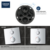 Grohe Grohtherm 24110A00 Single Function 2-Handle Thermostatic Valve Trim in Grohe Hard Graphite