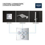 Grohe Grohtherm 29142A00 Triple Function Thermostatic Valve Trim in Grohe Hard Graphite