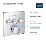 Grohe Grohtherm 29142EN0 Triple Function Thermostatic Valve Trim in Grohe Brushed Nickel