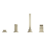 Grohe Eurocube 19897EN1 4-Hole Single-Handle Deck Mount Roman Tub Faucet with 1.75 GPM Hand Shower in Grohe Brushed Nickel