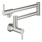 Grohe Zedra 31075DC2 2-Handle Wall Mount Pot Filler in Grohe Supersteel