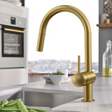 Grohe Minta 31378GN3 Minta Single-Handle Pull-Down Kitchen Faucet Dual Spray 1.75 GPM in Grohe Brushed Cool Sunrise