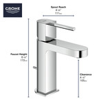 Grohe Plus 33170003 Single Hole Single-Handle S-Size Bathroom Faucet 1.2 GPM in Grohe Chrome