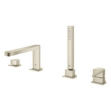 Grohe Plus 29307EN3 4-Hole Single-Handle Deck Mount Roman Tub Faucet with 1.75 GPM Hand Shower in Grohe Brushed Nickel