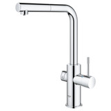 Grohe Blue 31608002 Single-Handle Pull-Out Kitchen Faucet Single Spray 1.75 GPM With Chilled & Sparkling Water in Grohe Chrome