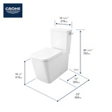 Grohe Eurocube 39663000 Two-piece Right Height Elongated Toilet with seat, Right-Hand Trip Lever in Grohe Alpine White