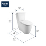 Grohe Essence 39675000 Two-piece Right height Elongated Toilet with seat, Left-Hand Trip Lever in Grohe Alpine White