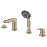 Grohe Eurosmart 25245EN3 4-Hole Single Handle Deck Mount Roman Tub Faucet with 1.75 GPM Hand Shower in Grohe Brushed Nickel