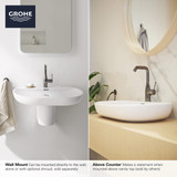 Grohe Essence 39669000 Wall Mount 27" Bathroom Sink, 1-hole in Grohe Alpine White