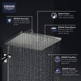 Grohe Rainshower 26570000 310 Mono Shower Head, 12" - 1 Spray, 1.75 gpm in Grohe Chrome